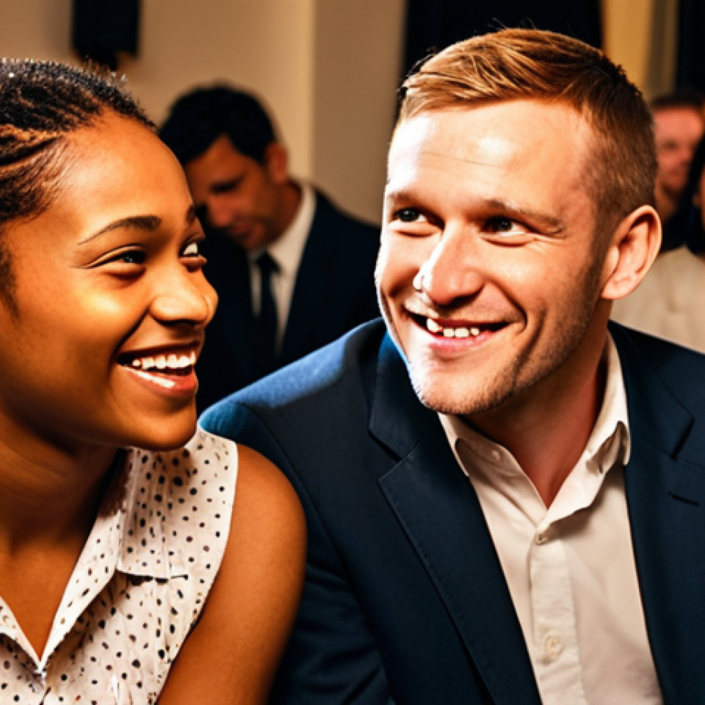 **

A diverse group of people engaged in a lively conversation. One person is actively listening with a warm smile, nodding and maintaining eye contact with the speaker. The overall atmosphere is supportive and understanding, highlighting the importance of non-verbal cues and active listening in empathetic communication. Soft, warm lighting enhances the sense of connection.

**